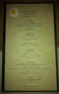 gourmet wedding menu